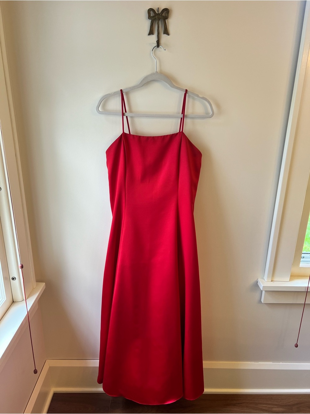Vintage 90's Red Satin Like Dress Gunne Sax Jessica McClintock Size 11
